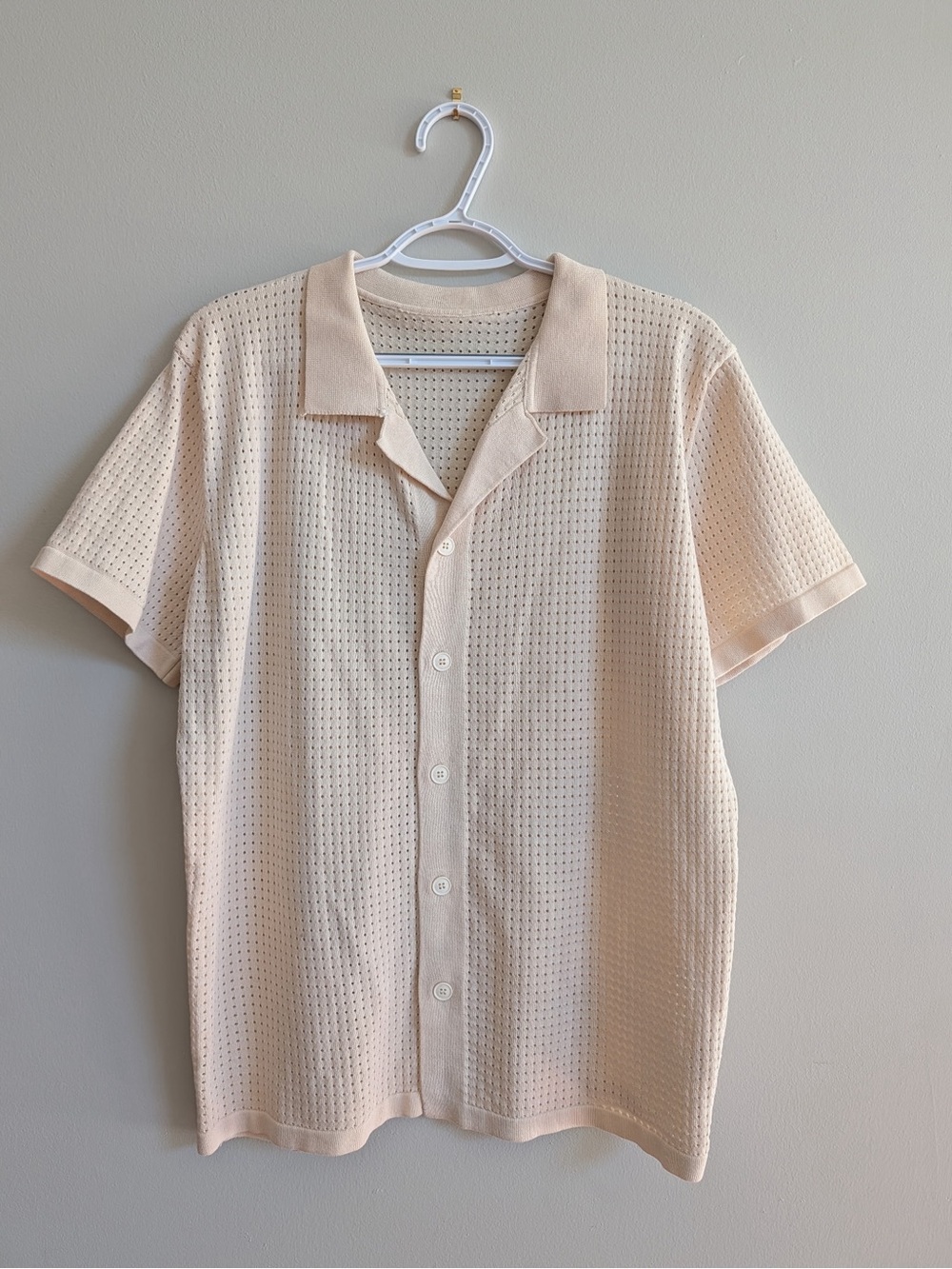 Men's Short Sleeve Knit Shirt - Cream